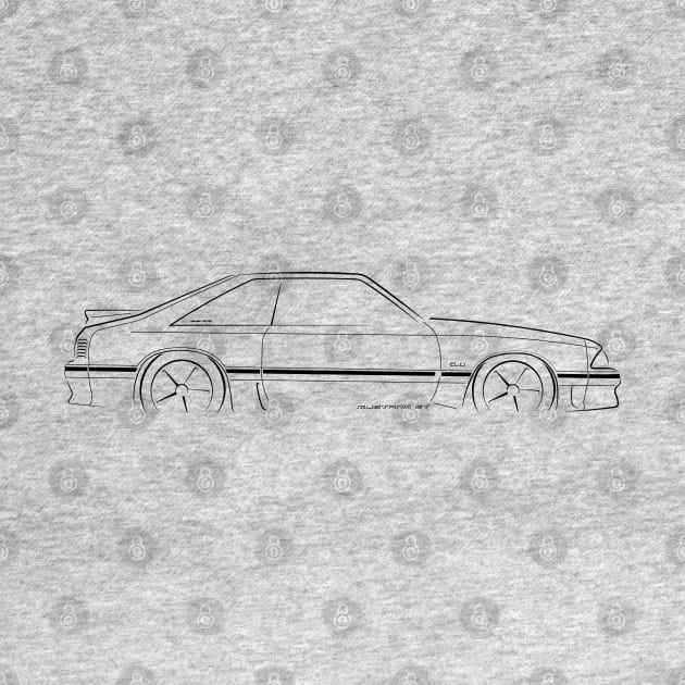 Ford Mustang GT (fox body) - profile stencil, black by mal_photography